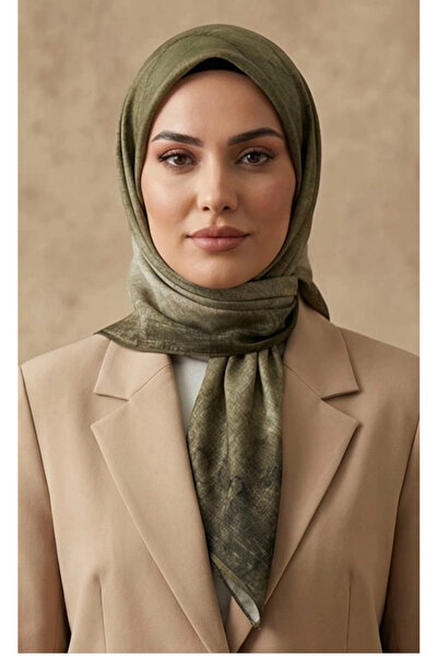 Levidor Tencel Scarf Batik Pattern Khaki