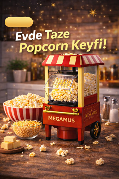 MEGAMUS Popcorn Maker Oil-Free Healthy Home Type Popcorn Machine