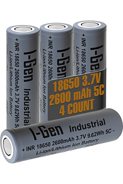 I Gen Industrial E002 Inr 18650 3.7V 2600 Mah 5c 9.62WH Li-Ion Şarjlı Pil Düz...