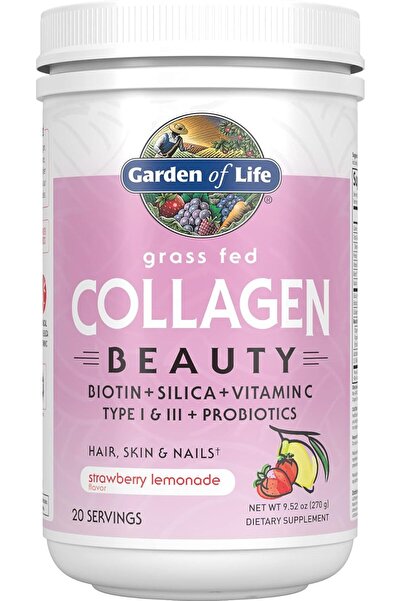 GARDEN OF LIFE Collagen Powder Lemon Strawberry Flavor for Men and Women (20 ...