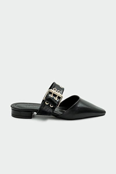 LAMİNTA Snježne Sa detaljem kopče obične crne ženske Papuče