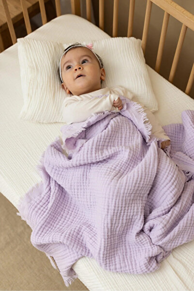 ZEYPBA بطانية أطفال من الموسلين قطن 100% - بطانية لف ناعمة، مضاد للحساسية قاب...