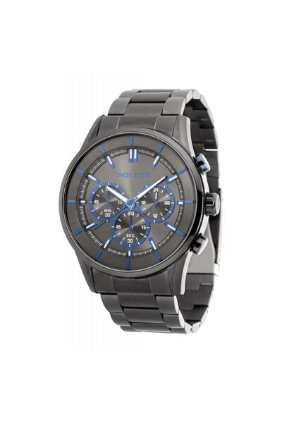 Police ساعة راش كرونوغراف، مينا رمادي داكن، حركة كوارتز، للرجال