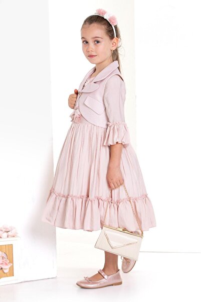 moda vee çocuk KIZ ÇOCUK CEKETLİ ABİYE ELBİSE