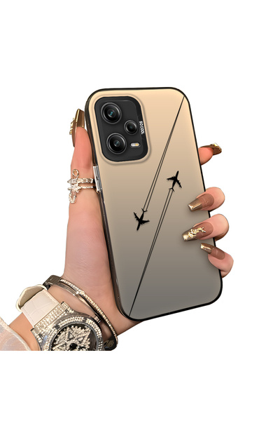 ucuc Redmi Note 12 Pro 5G Uyumlu Sert Akrilik Arka Silikon Kenar Lens Koruma ...