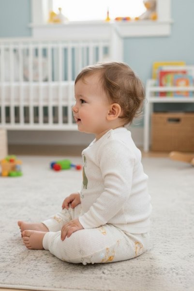 DOFİ Baby Cotton Piece White Patterned Set
