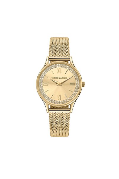 Trussardi Ceas T-Star, inox auriu, carcasa 34mm, cadran auriu, cristale albe,...