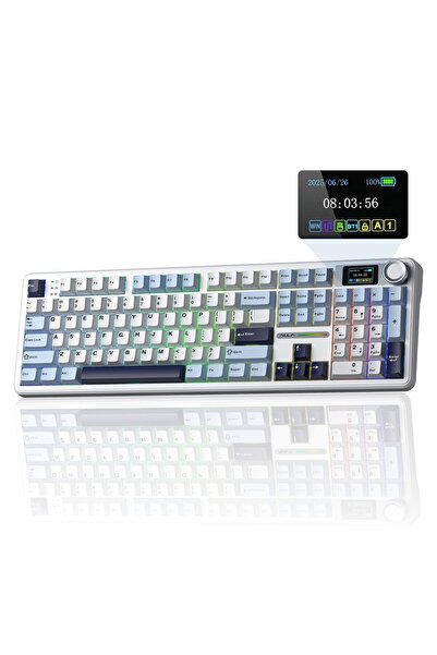 Aula F108 Pro Ekranlı Mekanik Klavye Reaper Switch RGB Hot Swap 8000mAh Makro...