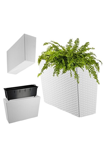 KADAX Ghiveci de flori Ghiveci înalt + insert 19x56cm Alb Terasă Grădină