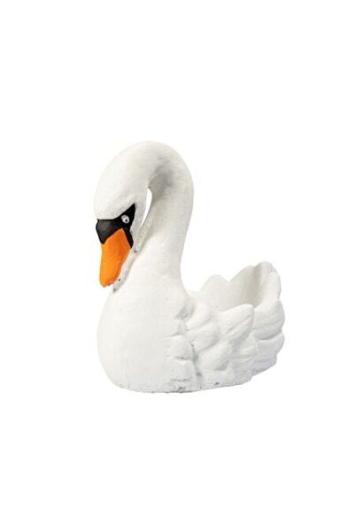 OEM Swan Planter, White, Concrete, 38x23x33cm