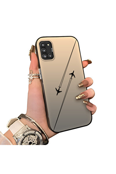 Samsung Galaxy A31 Compatible Hard Acrylic Rear Silicone Edge Lens Protection Case Aircraft Show