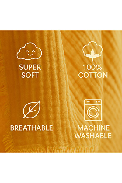ZEYPBA 100% Cotton Muslin Baby Blanket – Soft, Hypoallergenic & Breathable Swaddle Blanket