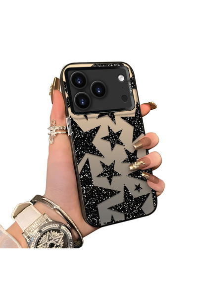 ucuc iPhone 17 Pro Uyumlu Sert Akrilik Arka Silikon Kenar Lens Koruma Kılıf Y...