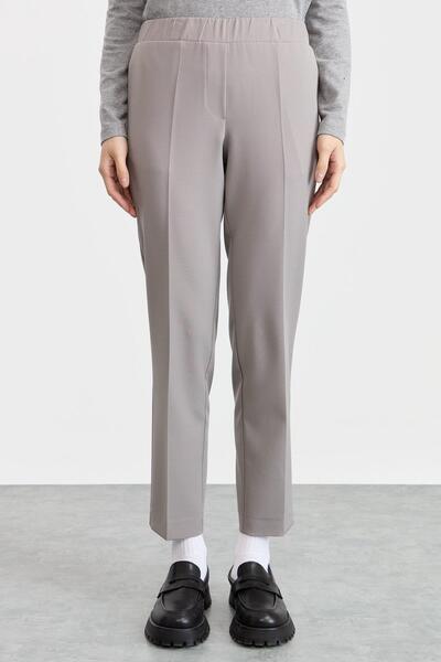 Nihan Beli Lastikli Havuç Pantolon Gri