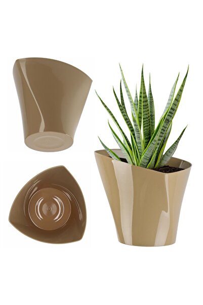 KADAX Flowerpot Cover 19 cm For Flowers Asymmetrical Beige For The Living Room