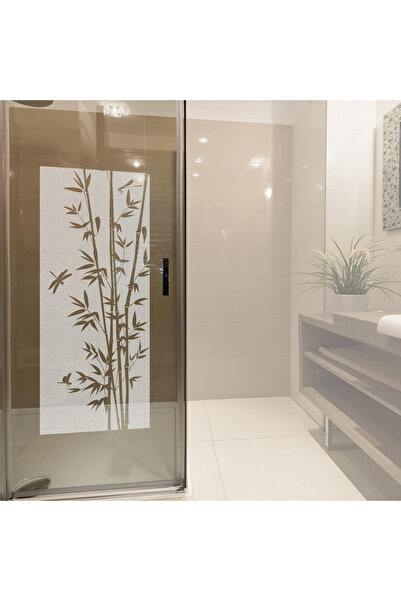 OEM Frosted self-adhesive privacy window film, UV blocker 43x100 cm Bamboo