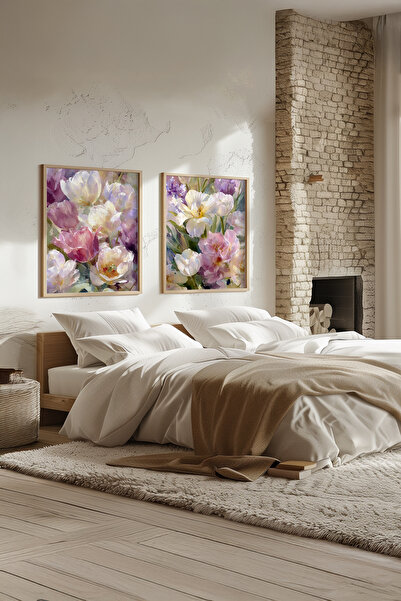 STARYUNA Drveni okvir sa pastelnim cvećem, dvostruki set za slikanje Yuna593