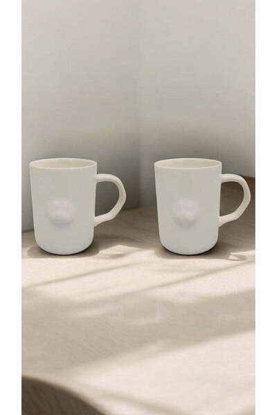 AKDC 400 ML Mug Blank Plain White Large Handle Coffee Mug (Pack Of 2)