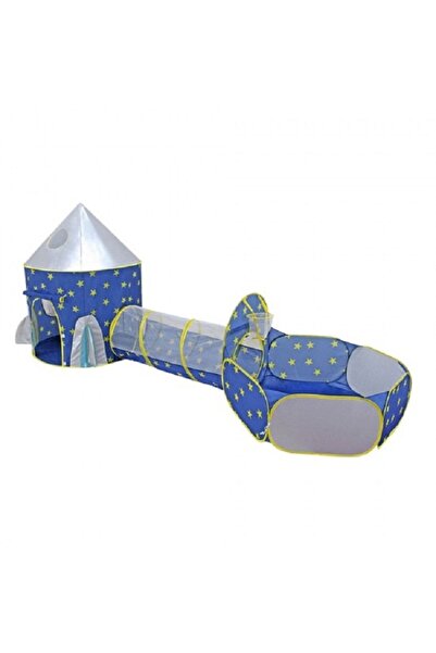 Noname Set cort si tunel cu 3 elemente albastru cu stelute.