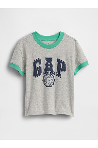 GAP Erkek Bebek Gri Logo Ringer T-Shirt