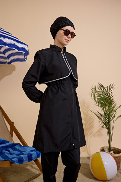 GAVLİA Women's Hijab Swimsuit Set of 4 - Full Coverage with Zipper..