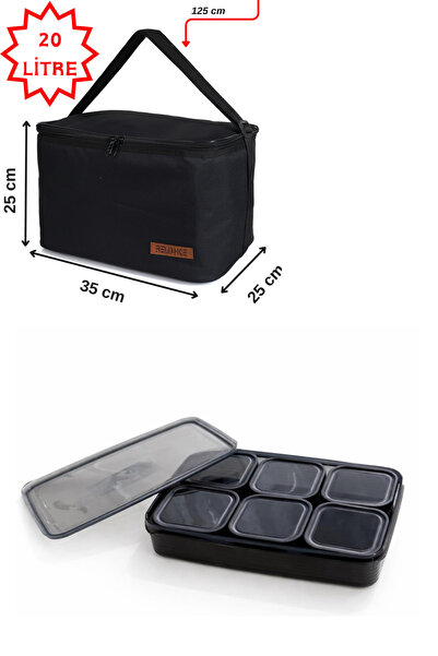 RELIANCE 20-litarski Termalno Piknik Torba Termos za hranu - Crni + Kontejner...