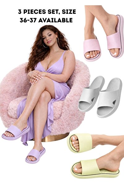 mothers dream 3 Pieces Women’s Soft Home Slippers Set – Trendy Comfort Slides...