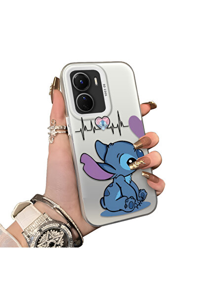 ucuc حافظة حماية للعدسات من السيليكون الصلب أكريليك متوافقة مع Vivo Y02S منقوش