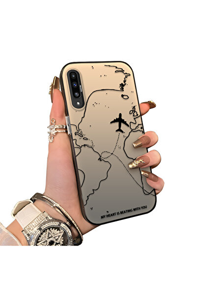 ucuc Samsung Galaxy A50/A50S/A30S Uyumlu Sert Akrilik Arka Silikon Kenar Lens...