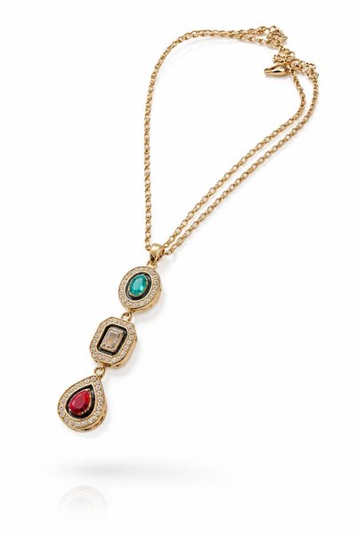 TAUPE Bijoux Queen Different Cut Colorful Stone Minimal Necklace