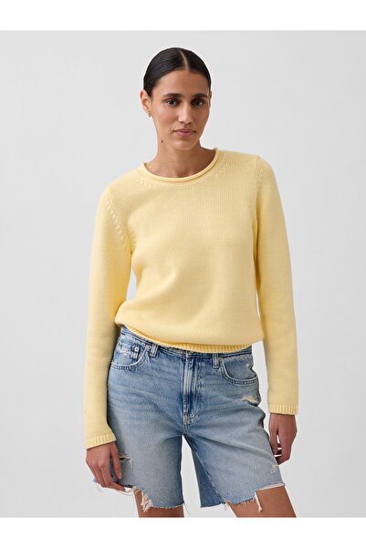GAP Kadın Sarı 100% Pamuk Rollneck Kazak