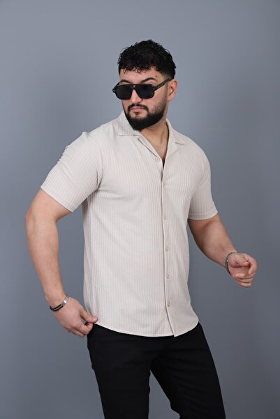 L-KOM Men's Muslin Stretch Fabric Short Sleeve Shirt, Pack of Cotton Summer C...