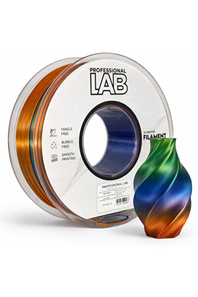 Professional LAB Коприна PLA филамент за 3D принтер, 1 кг, 1.75 мм, трицветен...