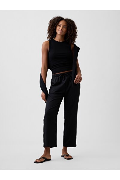 GAP Kadın Siyah Mid Rise Kolay Twill Pantolon