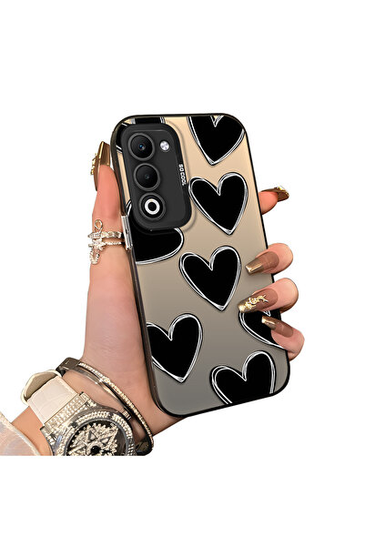 ucuc Oppo A5 4G/5G Uyumlu Sert Akrilik Arka Silikon Kenar Lens Koruma Kılıf K...