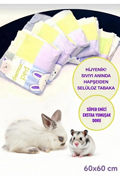 the dermax Tavşan Hamster kemirgen Hijyenik Altlık ve çiş pedi boyut 60x60 cm...