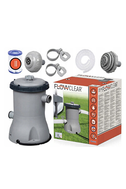 BESTWAY Pompa curatare piscina cu filtru, 32W, 3028l/h, 30 x 18 cm, gri