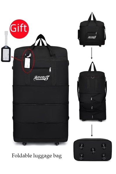 Axpeih Expandable Foldable Waterproof Luggage Bag 5 Wheels Lightweight Large ...
