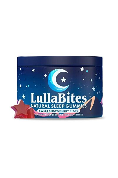 LullaBites Natural Sleep Gummies - Melatonin-Free, Sweet Strawberry Stars, 60...