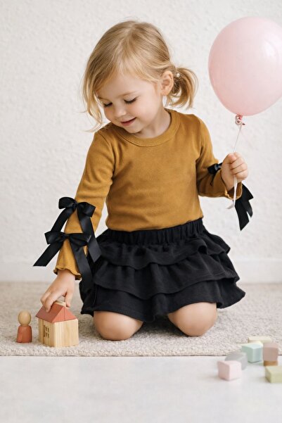 tunays shopping Devojčica, bluza sa dugim rukavima Sa mašnom i slojevita sukn...