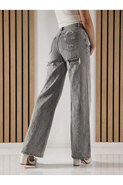 Zaira Blugi Wide Leg Dama Maria Gri #A1392 - XL