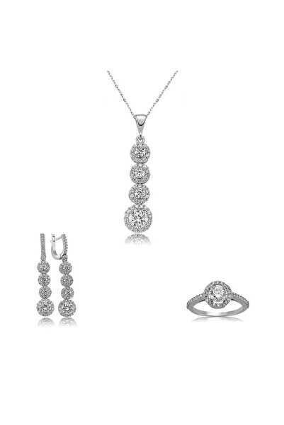 Harem Altın Gümüş Sıralı Dört Taş Set