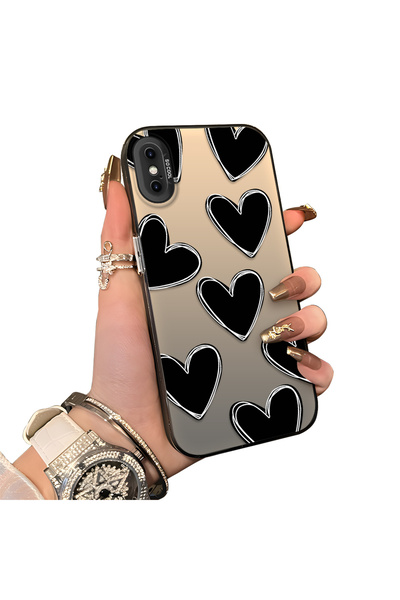 ucuc iPhone X/XS Uyumlu Sert Akrilik Arka Silikon Kenar Lens Koruma Kılıf Kal...