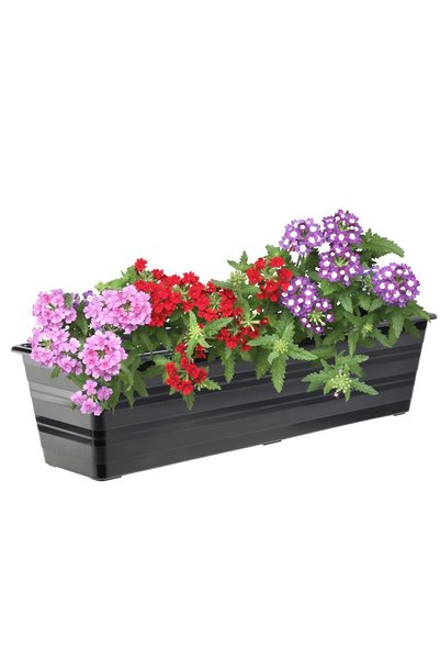 KADAX Ghiveci de balcon, ghiveci mare de 60 cm, pachet de 4 buc., suport pentru flori, antracit