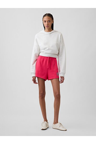 GAP Kadın Pembe Logo Fransız Havlu Kumaş Şort