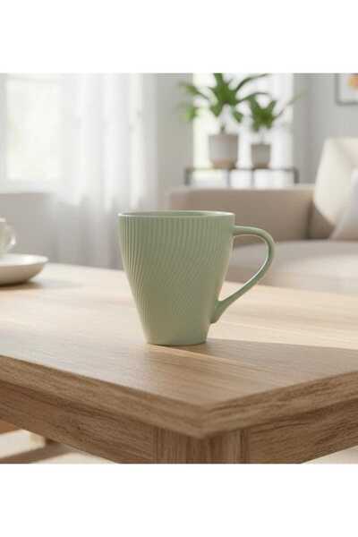 AKDC 400 ml Light Green Ceramic Mug – Fresh Nature Inspired Design for Calm M...