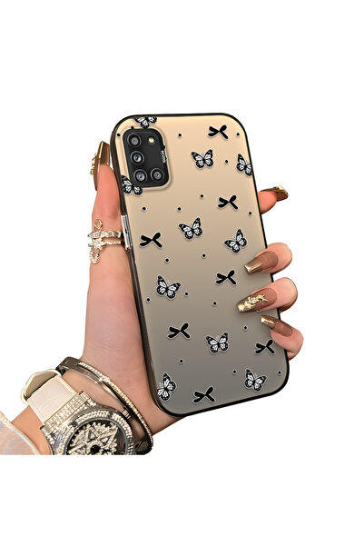 ucuc Samsung Galaxy A31 Uyumlu Sert Akrilik Arka Silikon Kenar Lens Koruma Kı...