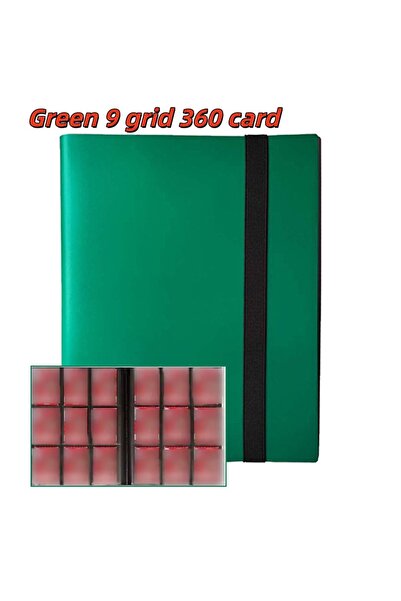 Choice25 Green 9 grid-360 160/360/480/540 Cards Capacity Pocket Holder Binder...