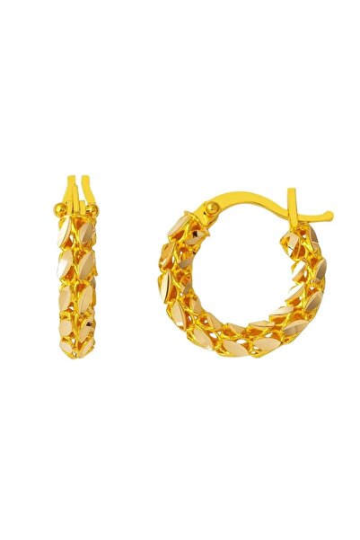 Harem Altın 2 cm Çaplı Pullu Halka Küpe KP055