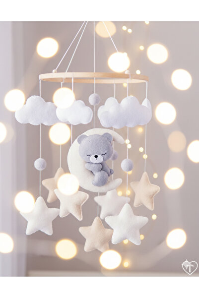 TREND METFİQ DECORATİON Keçe Bebek Dönencesi (El Yapımı) - Eğitici Beşik Üstü...